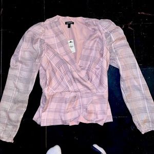 Pink and Black Blouse from Express